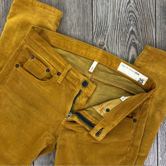 SOLD! Rag & Bone Skinny Jeans Corduroy Pants Saffron Yellow - Picture 7 of 12